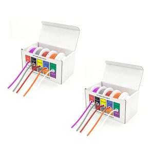 5 rolls PVC insulated electronic tinned copper cable wire leads for industrial, automotive, drone, UAV, airplane